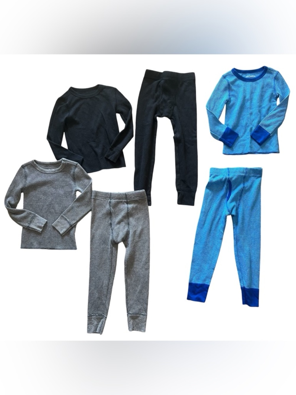 Fruit of the Loom Boys Blue Grey and Black Thermals Bundle | Size XSmall
